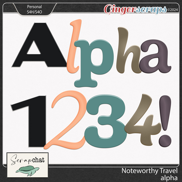 Noteworthy Travel Alphas by ScrapChat Designs