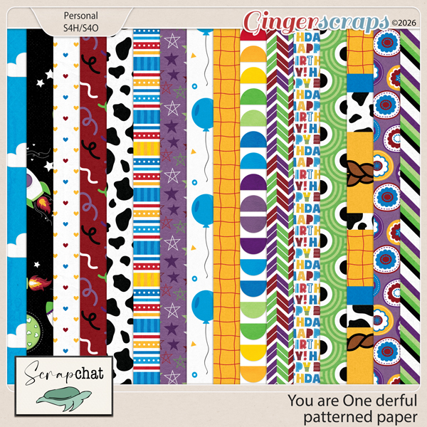You Are One Derful Patterned Papers by ScrapChat Designs