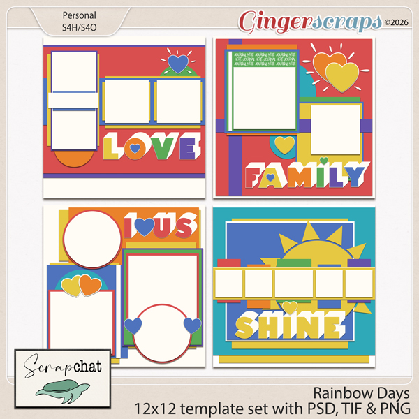 Rainbow Days Templates by ScrapChat Designs