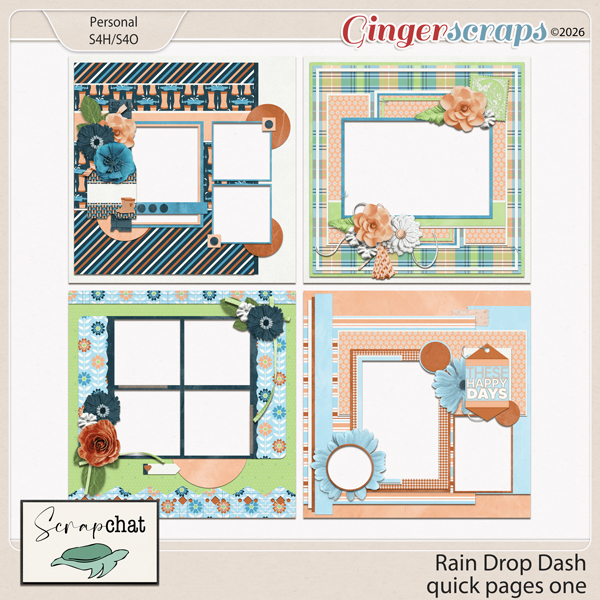 Rain Drop Dash Quick Pages 1 by ScrapChat Designs