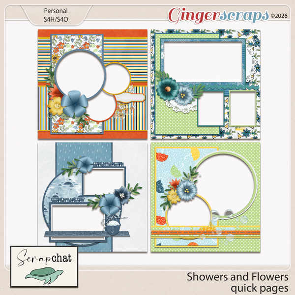 Showers and Flowers Quick Pages by ScrapChat Designs
