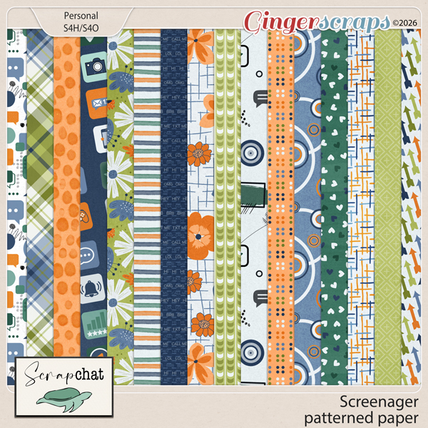 Screenager Patterned Papers by ScrapChat Designs