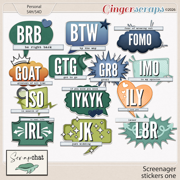 Screenager Stickers One by ScrapChat Designs