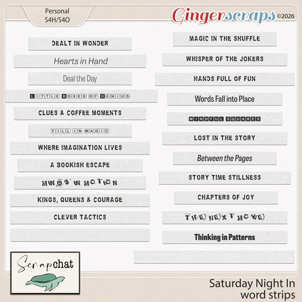 Saturday Night In Word Strips by ScrapChat Designs