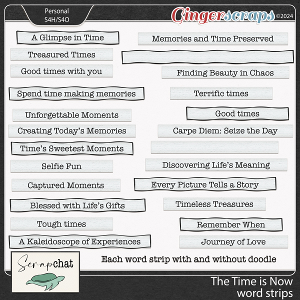 The Time is Now Word Strips by ScrapChat Designs