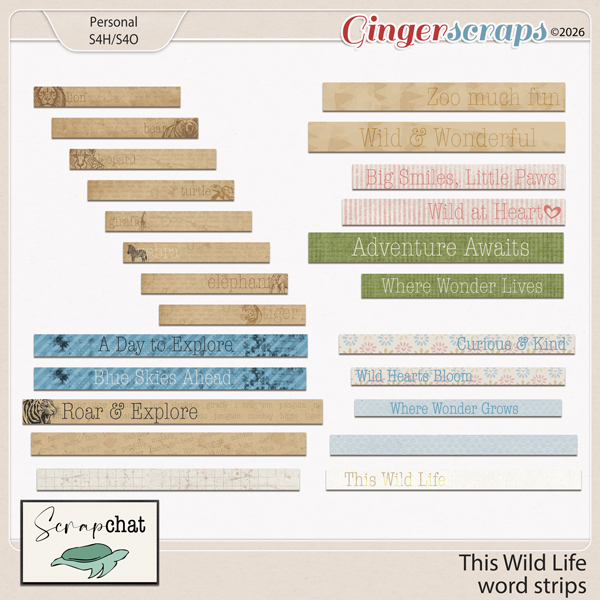 This Wild Life Word Strips by ScrapChat Designs