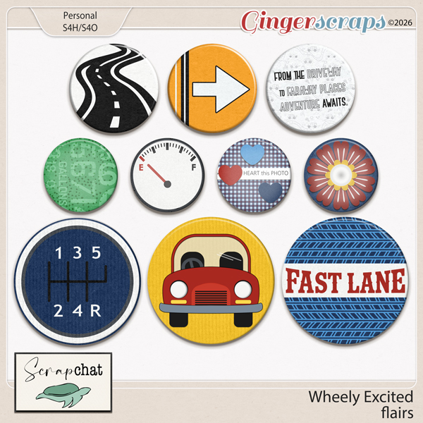 Wheely Excited Flairs by ScrapChat Designs