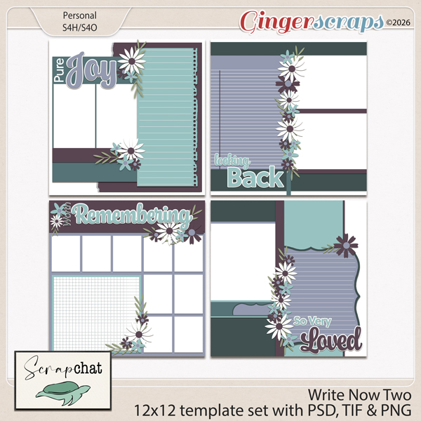 Write Now Two Templates by ScrapChat Designs
