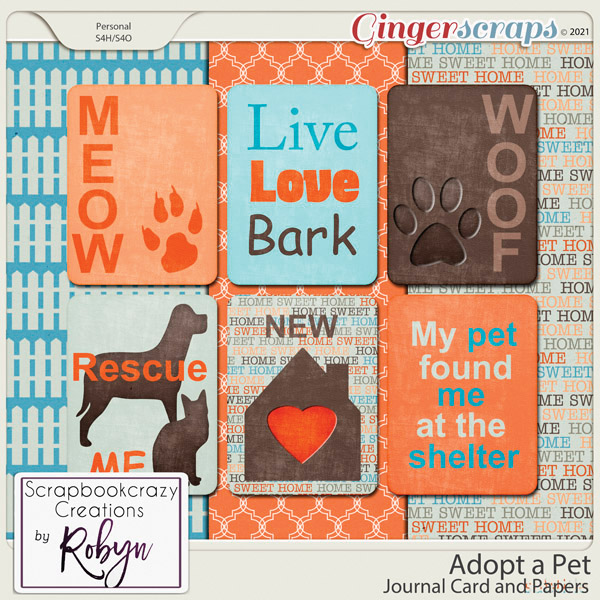 Adopt a pet journal cards and papers by Scrapbookcrazy Creations