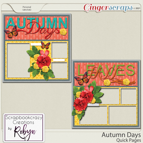 Autumn Days Quick Pages by Scrapbookcrazy Creations