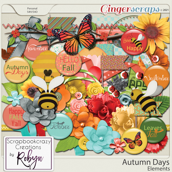 Autumn Days Elements by Scrapbookcrazy Creations