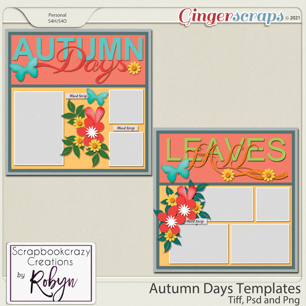 Autumn Days Templates by Scrapbookcrazy Creations