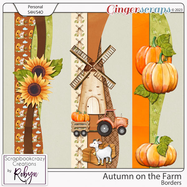 Autumn on the Farm Borders by Scrapbookcrazy Creations