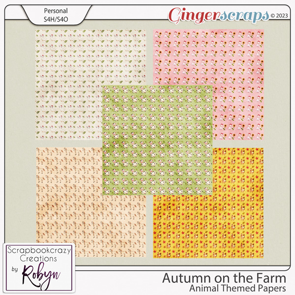 Autumn on the Farm Themed Papers by Scrapbookcrazy Creations