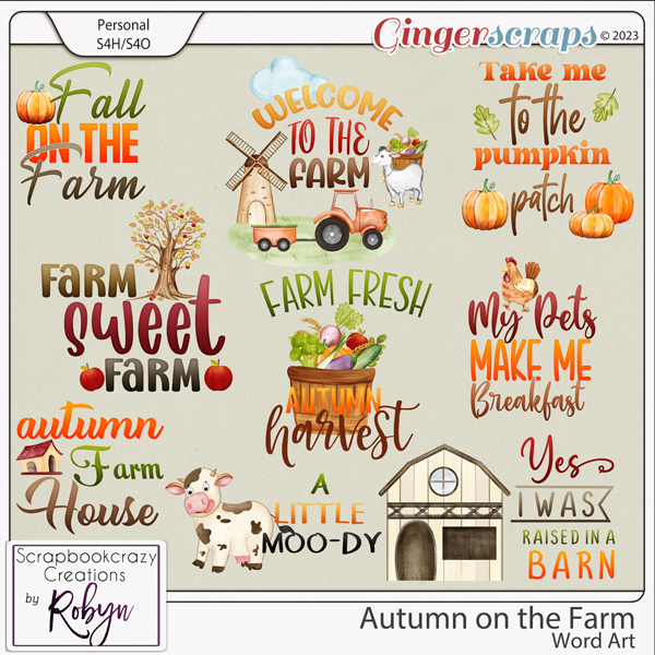 Autumn on the Farm Word Art by Scrapbookcrazy Creations
