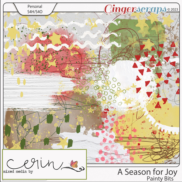 A Season for Joy Painty Bits by Mixed Media by Erin