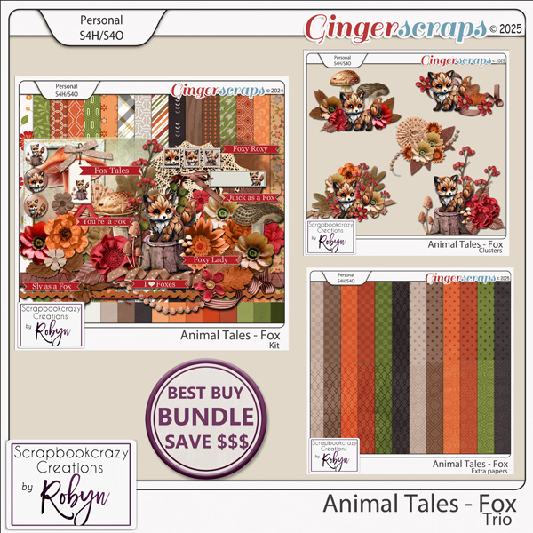 Animal Tales - Fox Trio by Scrapbookcrazy Creations
