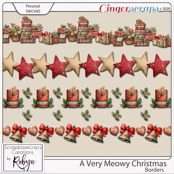 A Very Meowy Christmas Borders by Scrapbookcrazy Creations