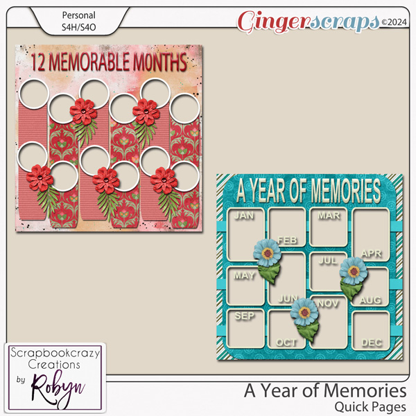 A Year of Memories Quick Pages by Scrapbookcrazy Creations