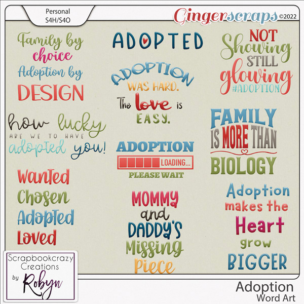 Adoption Word Art by Scrapbookcrazy Creations