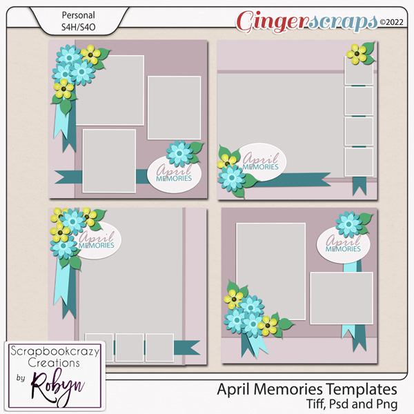 April Memories Templates by Scrapbookcrazy Creations