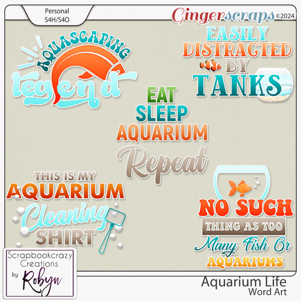 Aquarium Life Word Art by Scrapbookcrazy Creations