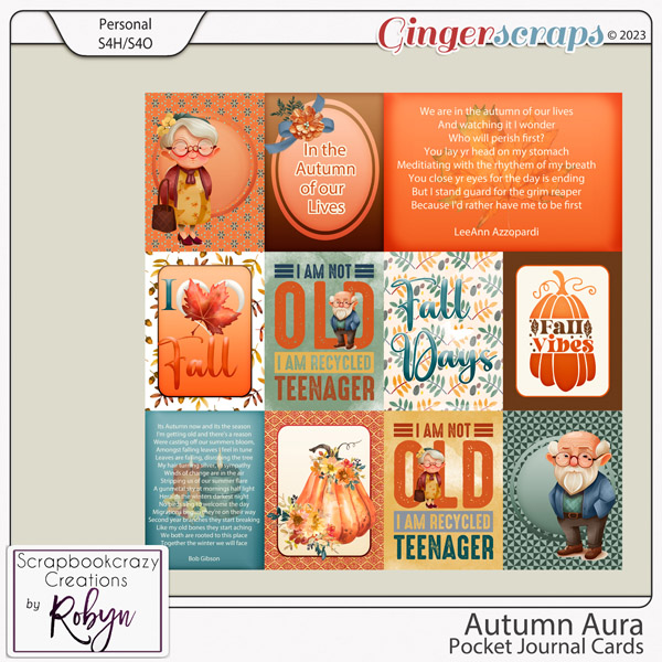 Autumn Aura Pocket Journal Cards by Scrapbookcrazy Creations