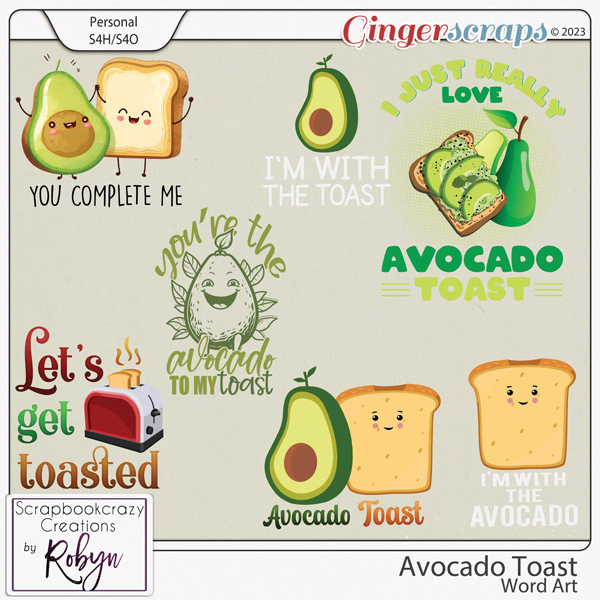 Avocado Toast Word Art by Scrapbookcrazy Creations