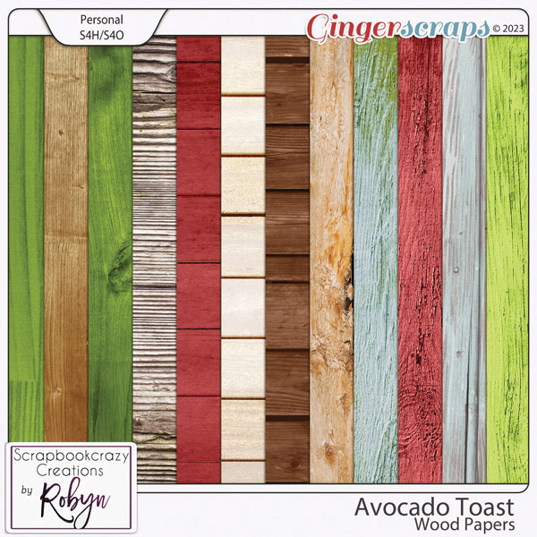 Avocado Toast Wood Papers by Scrapbookcrazy Creations