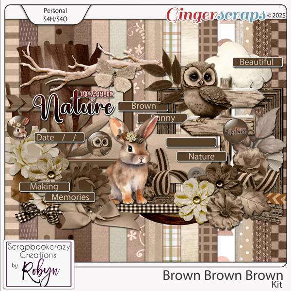 Brown Brown Brown Kit by Scrapbookcrazy Creations