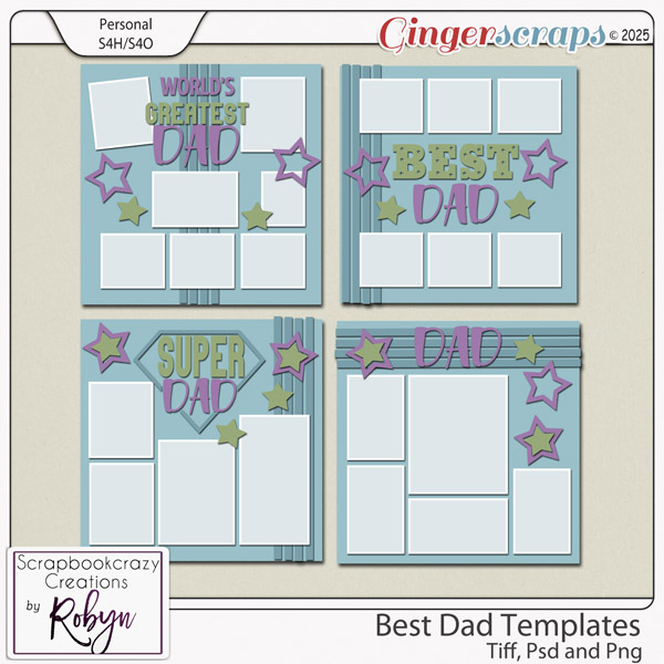 Best Dad Templates 01-04 by Scrapbookcrazy Creations