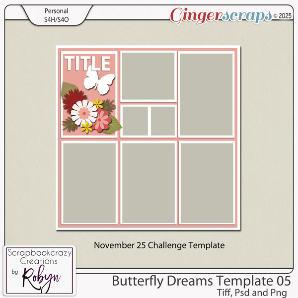 Butterfly Dreams Template 05 by Scrapbookcrazy Creations