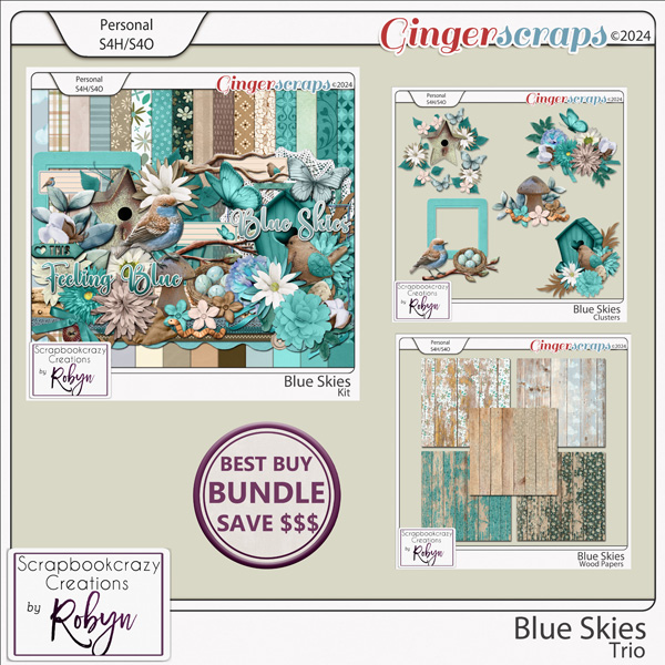 Blue Skies Trio by Scrapbookcrazy Creations