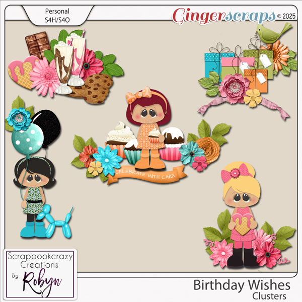 Birthday Wishes Clusters by Scrapbookcrazy Creations