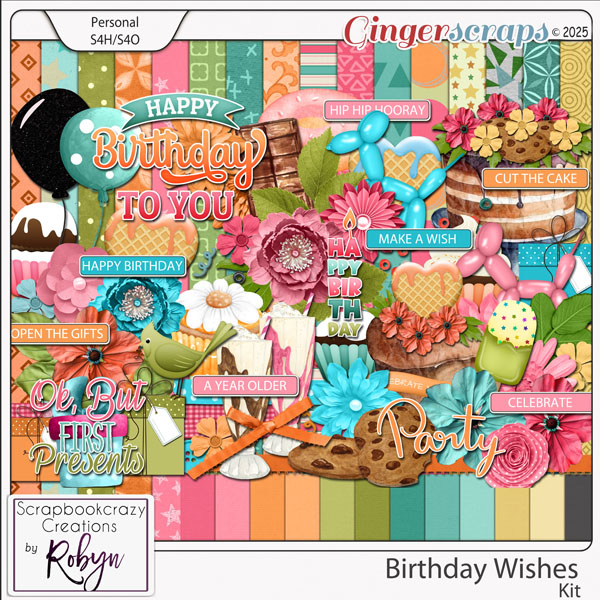 Birthday Wishes Kit by Scrapbookcrazy Creations