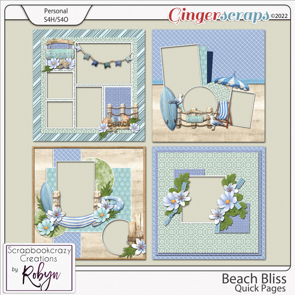 Beach Bliss Quick Pages by Scrapbookcrazy Creations