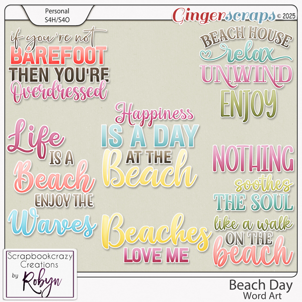 Beach Day Word Art by Scrapbookcrazy Creations