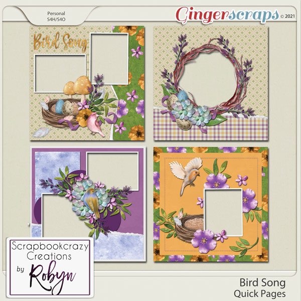 Bird Song Quick Pages by Scrapbookcrazy Creations
