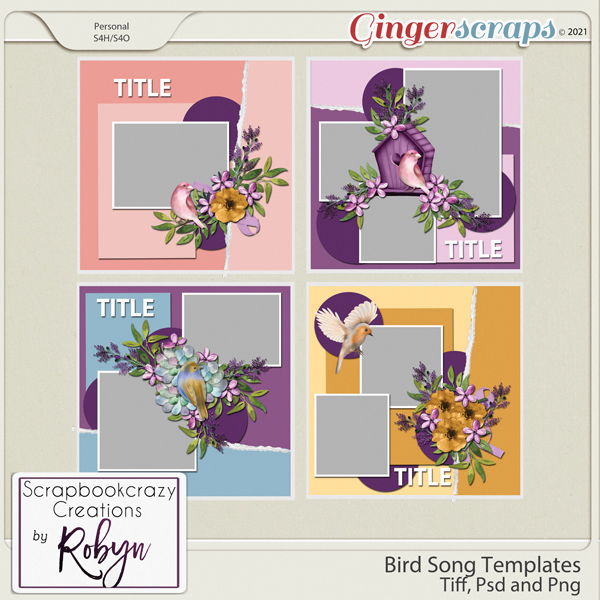 Bird Song Templates by Scrapbookcrazy Creations