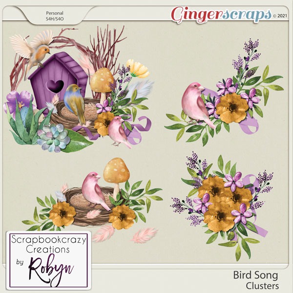 Bird Song clusters by Scrapbookcrazy Creations