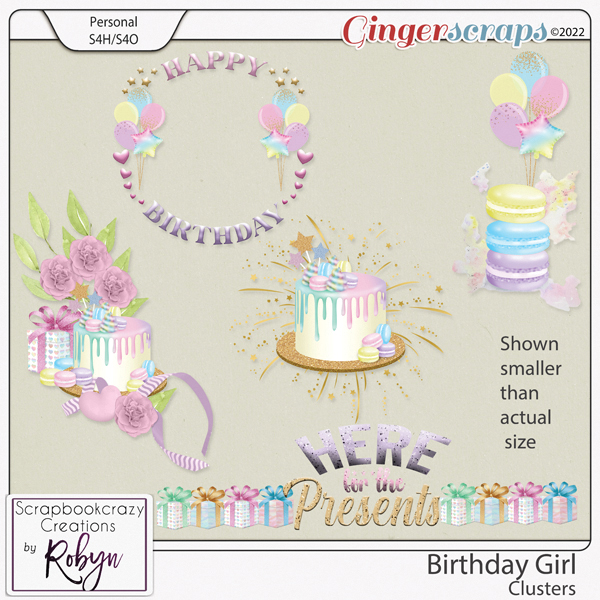 Birthday Girl Clusters by Scrapbookcrazy Creations