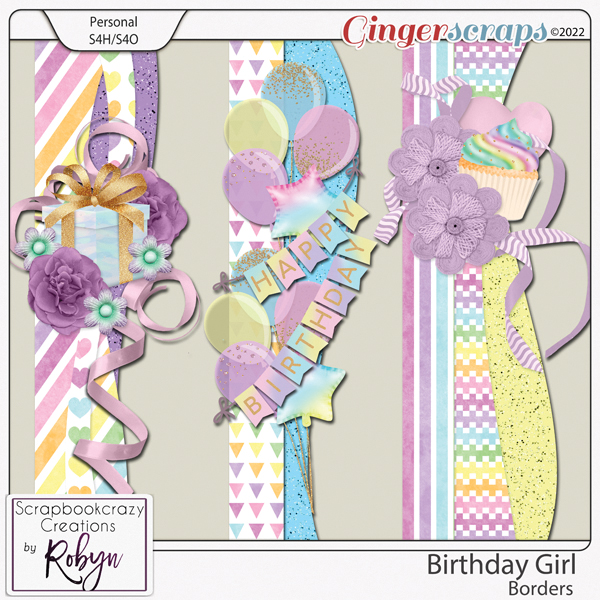 Birthday Girl Borders by Scrapbookcrazy Creations