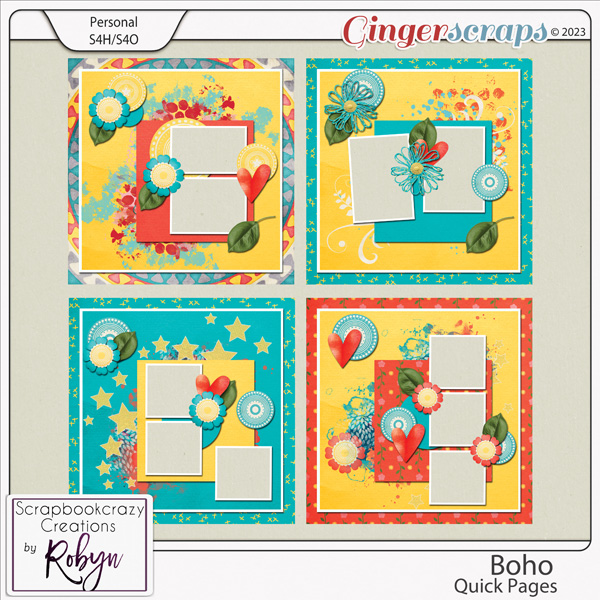 Boho Quick Pages by Scrapbookcrazy Creations