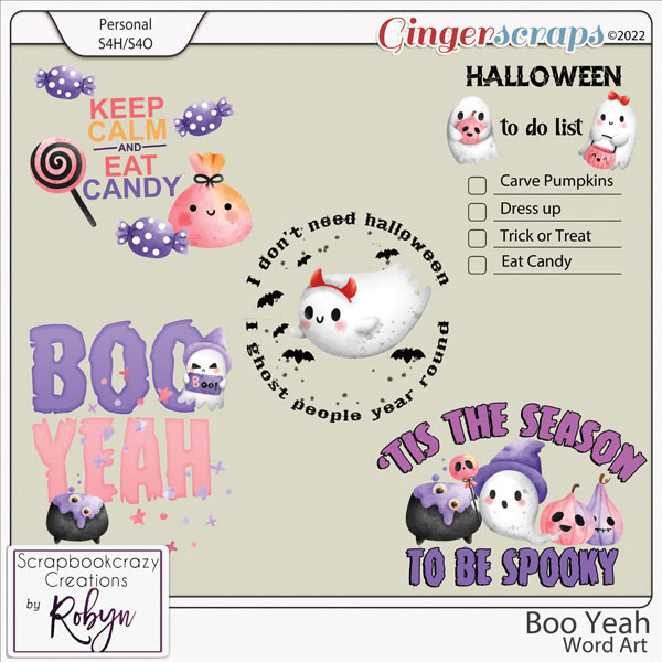 Boo Yeah Word Art by Scrapbookcrazy Creations