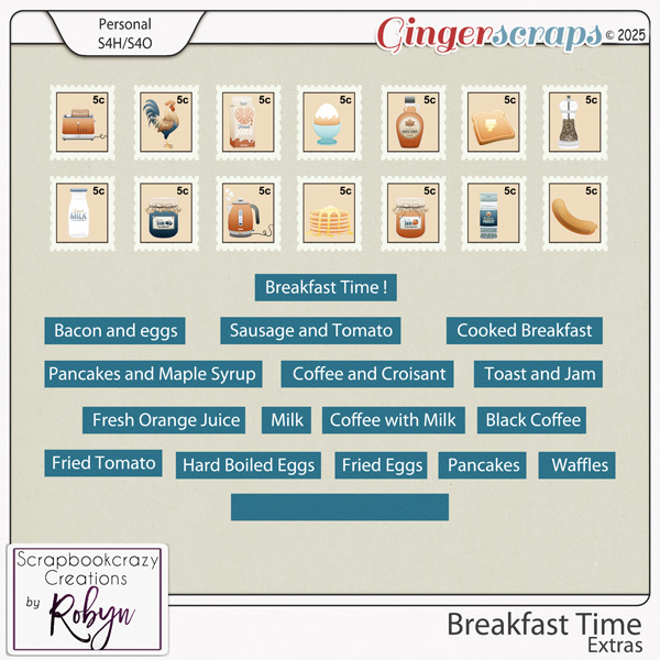 Breakfast Time Extras by Scrapbookcrazy Creations