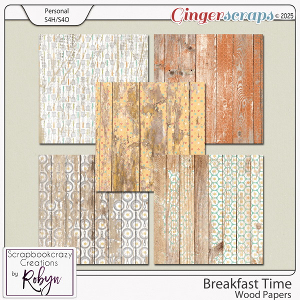 Breakfast Time Wood Papers by Scrapbookcrazy Creations 