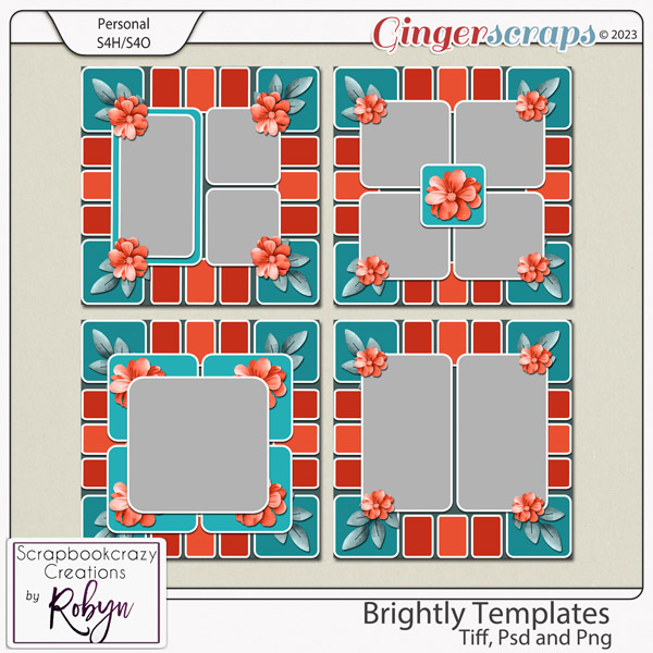 Brightly Templates by Scrapbookcrazy Creations