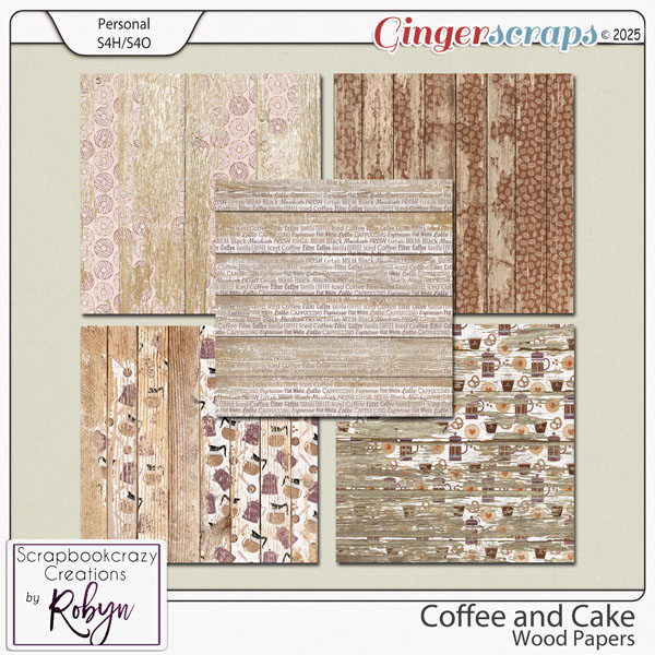 Coffee and Cake Wood Papers by Scrapbookcrazy Creations