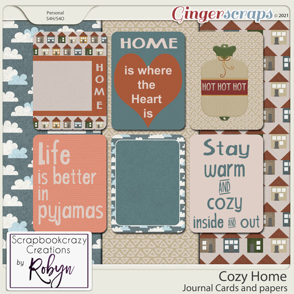 Cozy Home Journal Cards and Papers by Scrapbookcrazy Creations