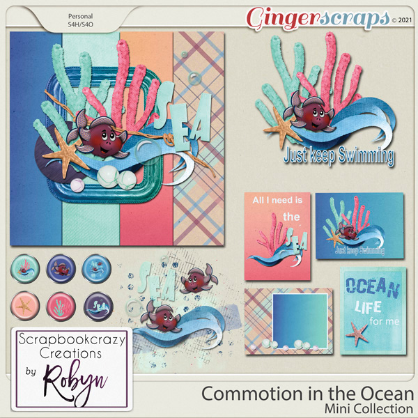 Commotion in the ocean mini collection by Scrapbookcrazy Creations